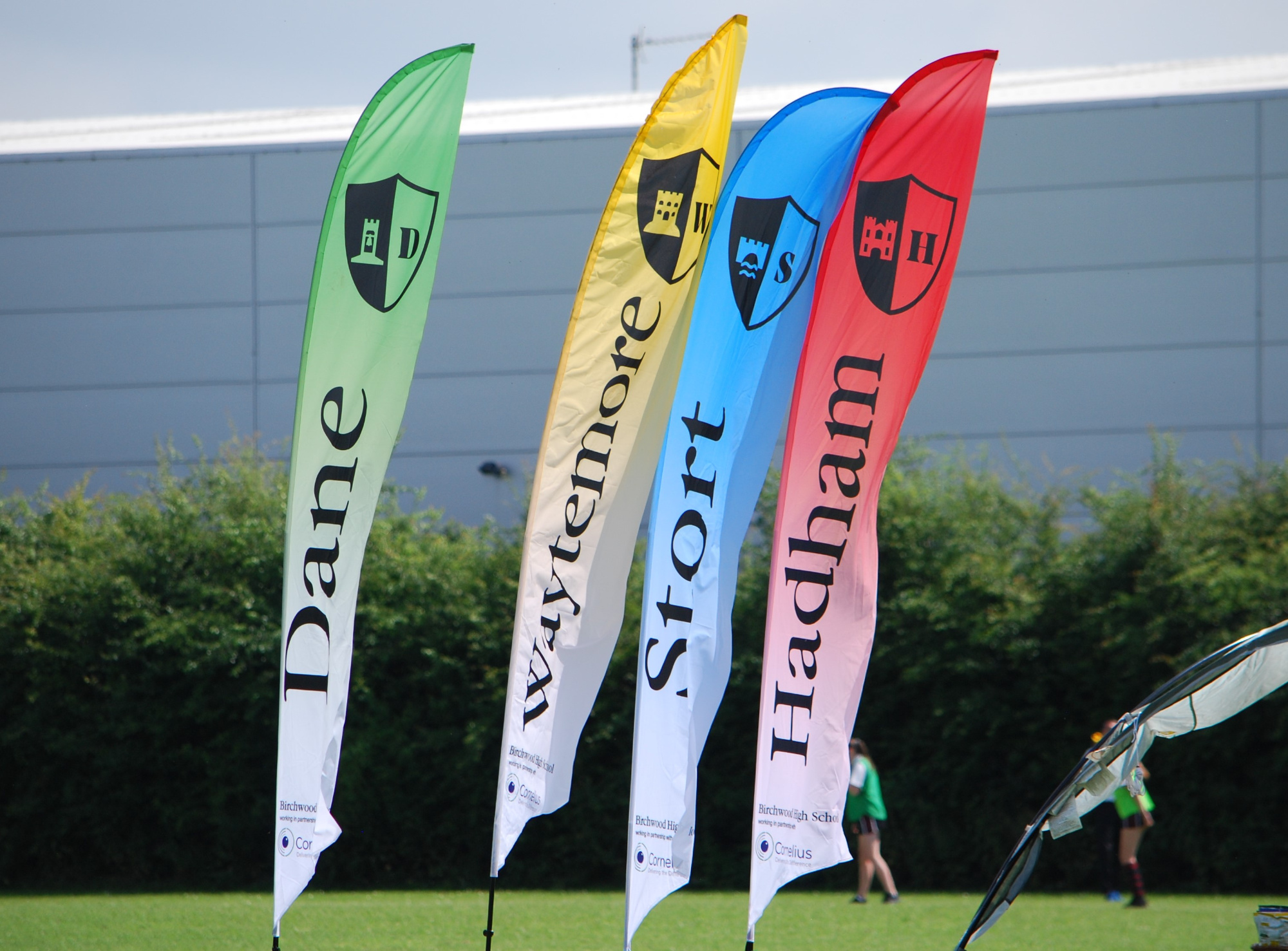 our house banners, fluttering in the wind