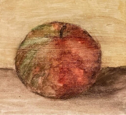 Apple on a table - still life, Isabelle Ramsay, Watercolour