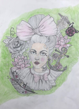 Steampunk Marie Antoinette, Charlie-Maud Munro, Pencil